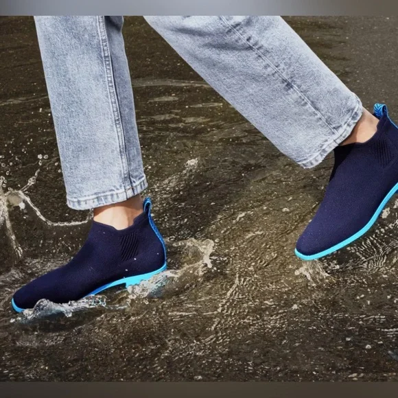 VIVAIA Square-Toe Water-Repellent Ankle Boots (Ryan Pro) Navy Azure Blue - Picture 3 of 13